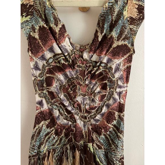 Roberto Cavalli Dress Women's Large Vintage 90s Knee Length Silk Y2K - Picture 8 of 9